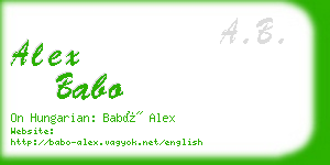 alex babo business card